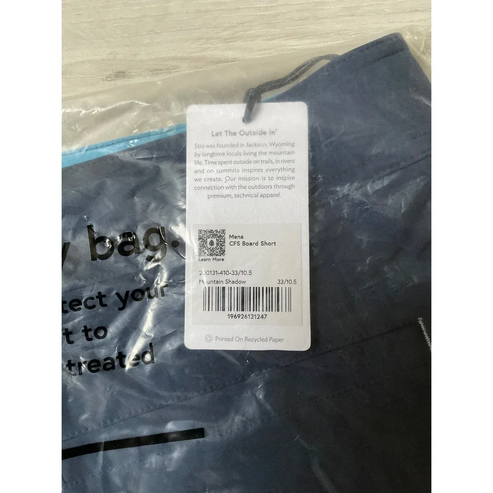 Stio CFS Board Short Mountain Shadow size‎ 33 New With Tags